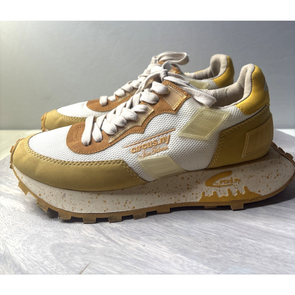 Circus NY by Sam Edelman Retro Running Sneakers Yellow White Speckled Sole Women - Picture 5 of 10